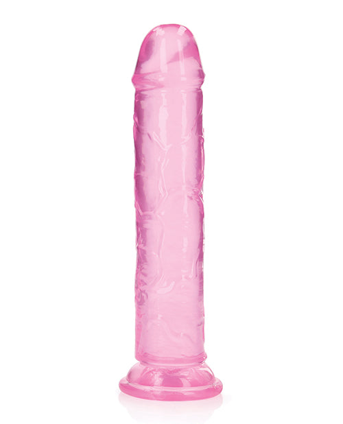 Shots RealRock Crystal Clear 9" Straight Dildo w/Suction Cup - Pink