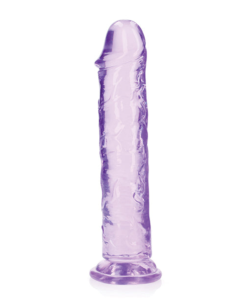 Shots RealRock Crystal Clear 9" Straight Dildo w/Suction Cup - Purple