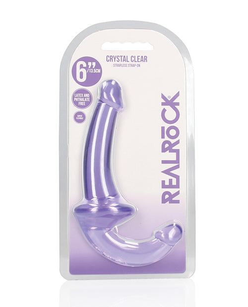 Shots RealRock Crystal Clear 6" Strapless Strap-On - Purple