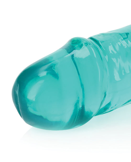 Shots RealRock Crystal Clear 13" Double Dildo - Turquoise