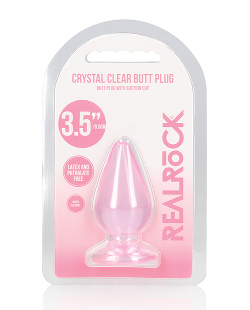 RealRock Shots RealRock Crystal Clear 3.5" Anal Plug - Pink - Image 4