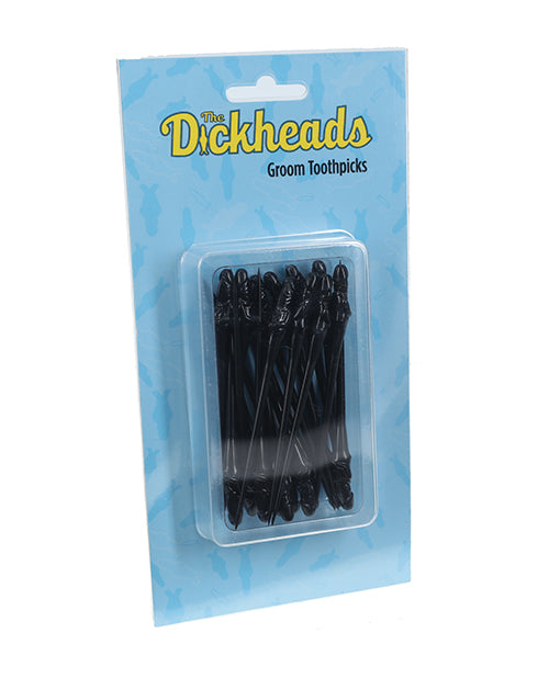 Shots The Dickheads Groom Toothpicks - Black