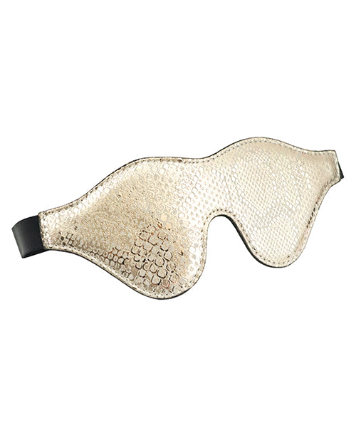 Spartacus Blindfold w/Leather - White Snakeskin Micro Fiber