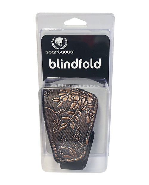Spartacus Faux Fur Lining Blindfold - Brown Floral Print