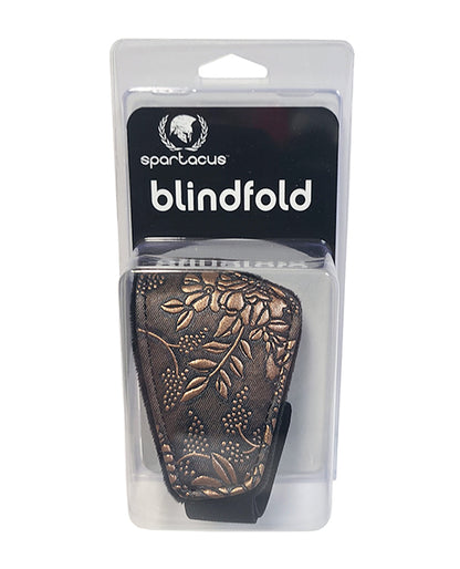 Spartacus Faux Fur Lining Blindfold - Brown Floral Print