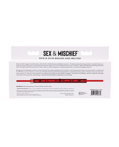 Sex & Mischief Ex's & Oh's Bound & Belted - Red/Black