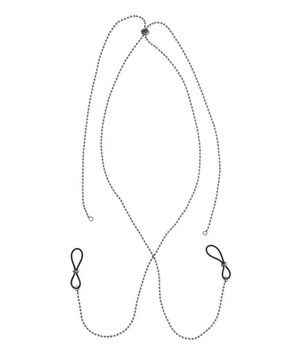 Sex & Mischief Ex's & Oh's Body Jewelry w/Nipple Ties - Black