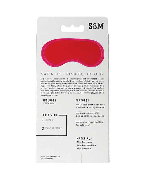 Sex & Mischief Satin Blindfold - Hot Pink