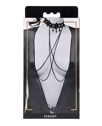 Sex & Mischief Lace Collar with Nipple Ties