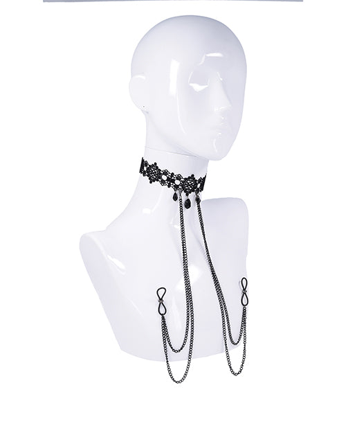 Sex & Mischief Lace Collar with Nipple Ties