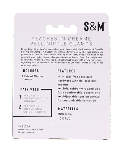 Sex & Mischief Peaches 'n CreaMe Bell Nipple Clamps