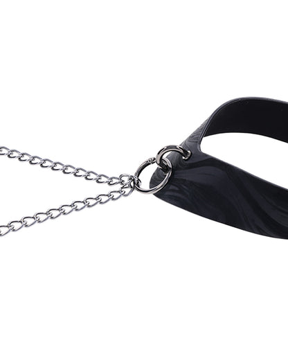 Sportsheets Velvet Noir Collar & Removable Clamps - Black