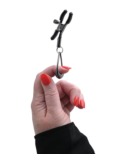 Sportsheets Velvet Noir Tuggable Nipple Clamps - Black