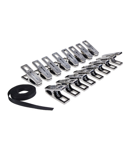 Edge Body Zipper Clothes Pins - Silver