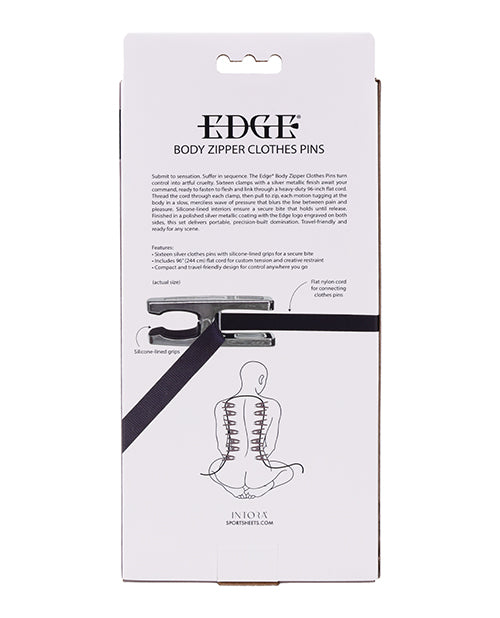Edge Body Zipper Clothes Pins - Silver