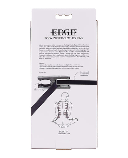 Edge Body Zipper Clothes Pins - Silver