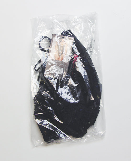 Cross-Dye Lace and Mesh Underwire Teddy w/Hook and Eye Back Closure - Black 1X/2X