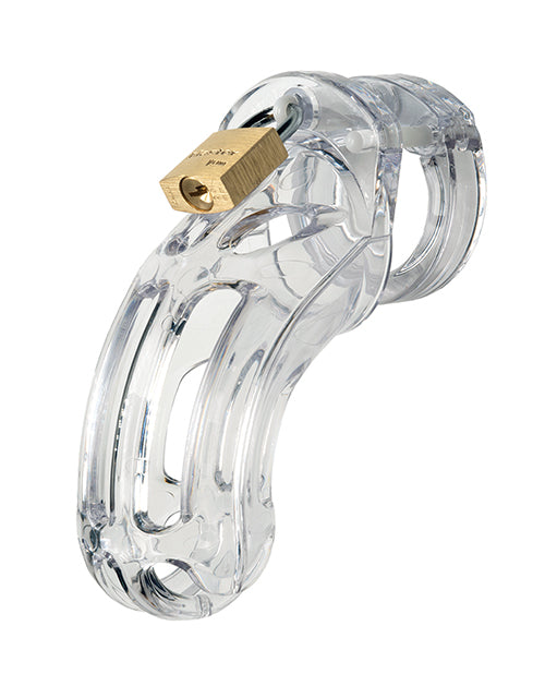 The Curve 3 3/4" Curved Cock Cage & Lock Set - Clear