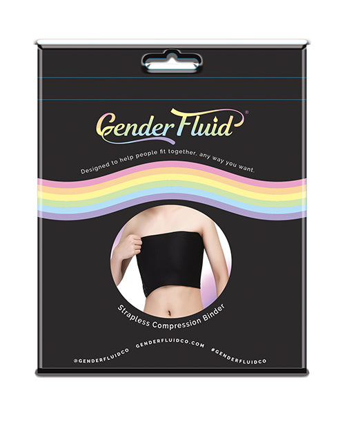 Gender Fluid Strapless Chest Compression Binder - XL Black