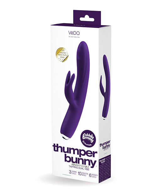 VeDO Thumper Bunny Rechargeable Dual Vibe - Deep Purple