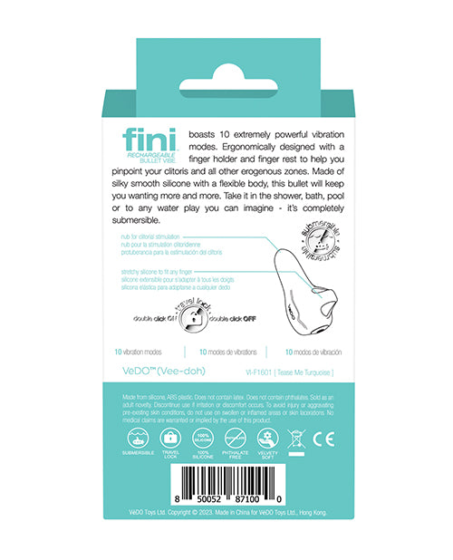 VeDO Fini Rechargeable Bullet Vibe - Turquoise