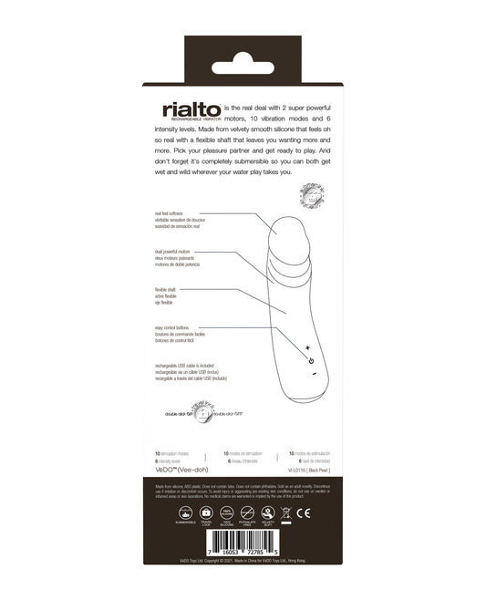 VeDO Rialto Rechargeable Vibe - Black Pearl