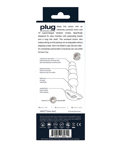 VeDO VeDO Plug Rechargeable Anal Plug - Black - Image 5