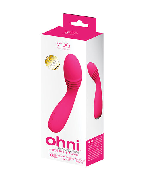 VeDO VeDO Ohni Rechargeable G-Spot Thrusting Vibe - Pink