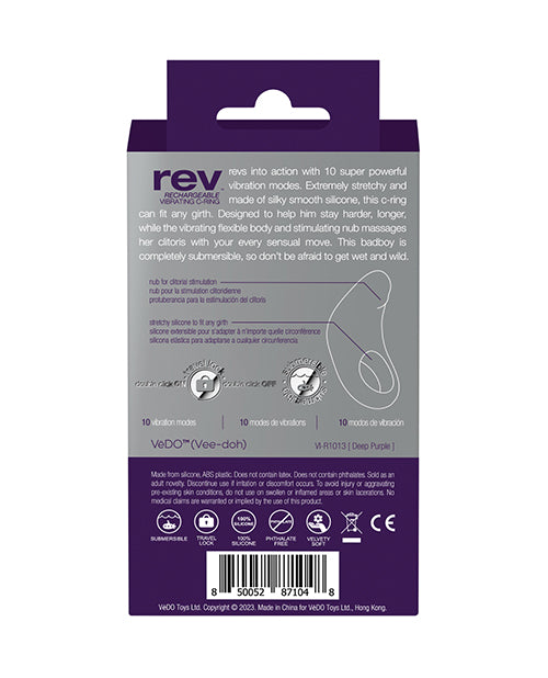 VeDO VeDO Rev Rechargeable C Ring - Purple - Image 5