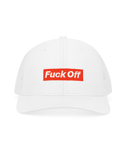 Wood Rocket Fuck Off Trucker Hat - White