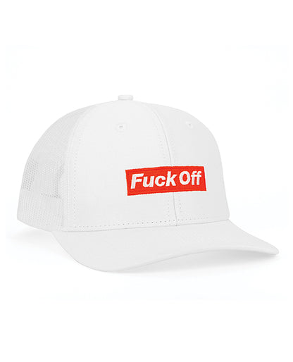 Wood Rocket Fuck Off Trucker Hat - White
