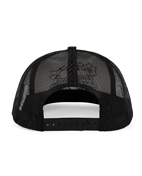 Wood Rocket Tattoo Heart Mother Fucker Trucker Hat - Black/White
