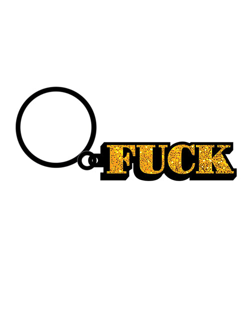 Wood Rocket Fuck Keychain - Gold