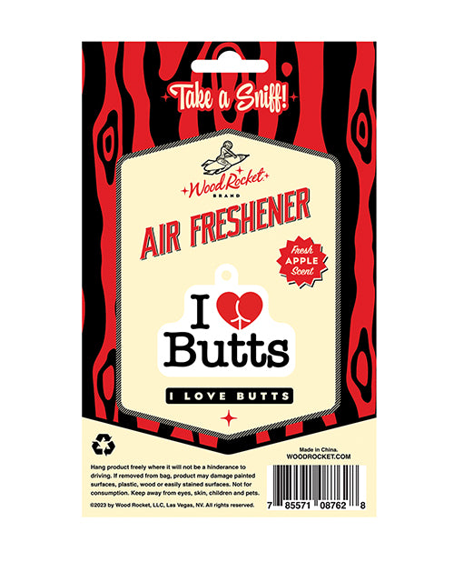 Wood Rocket I Love Butts Air Freshener - Apple