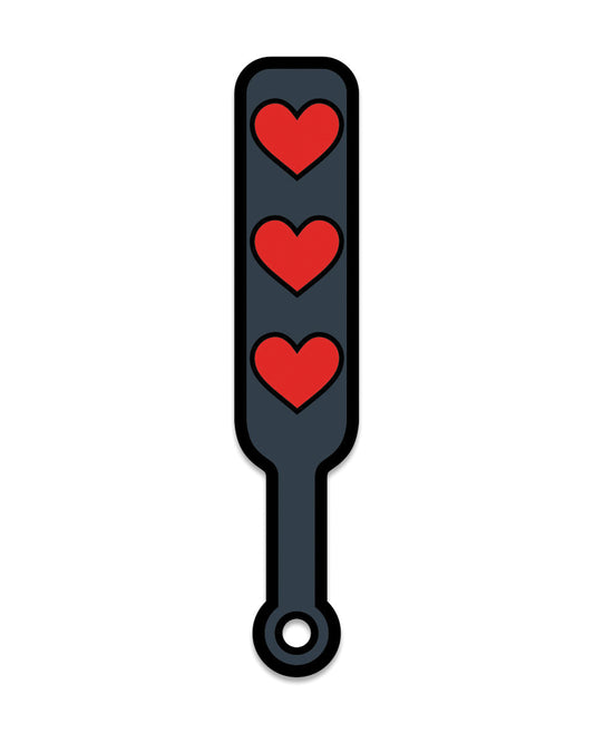 Wood Rocket Sex Toy Hearts Paddle Pin - Black/Red