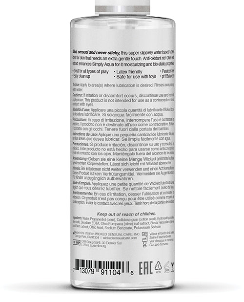 Wicked Sensual Care Wicked Sensual Care Simply Aqua Waterbased Lubricant - 4 oz - Image 2