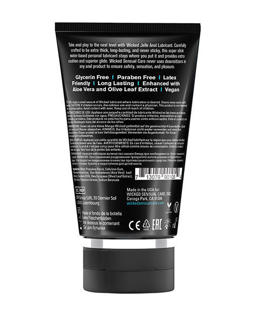 Wicked Sensual Care Jelle Waterbased Anal Lubricant - 4 oz Fragrance Free