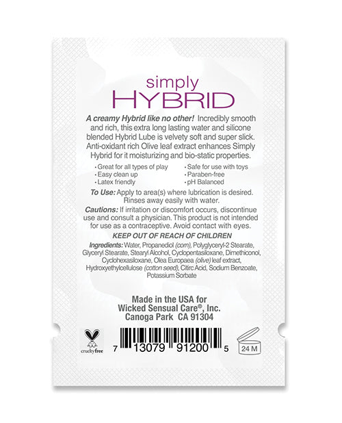 Wicked Sensual Care Simply Hybrid Lubricant - .1 oz