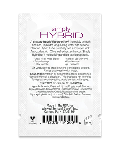 Wicked Sensual Care Simply Hybrid Lubricant - .1 oz