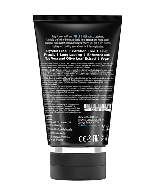 Wicked Sensual Care Jelle Chill Waterbased Anal Gel Lubricant - 4 oz