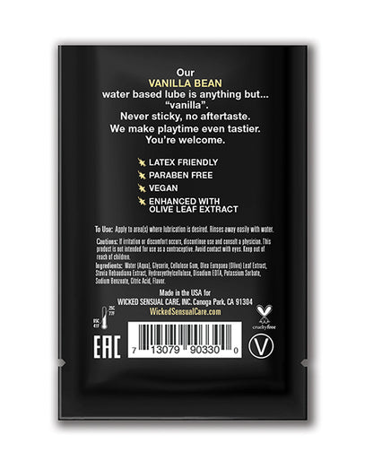 Wicked Sensual Care Waterbased Lubricant - .1 oz Vanilla Bean