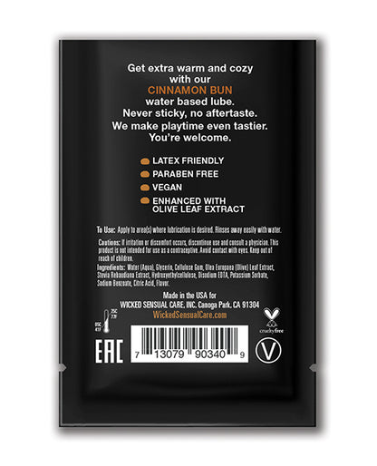 Wicked Sensual Care Wicked Sensual Care Aqua Waterbased Lubricant - .1 oz Cinnamon Bun - Image 2