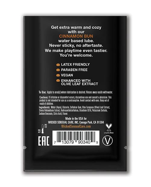 Wicked Sensual Care Aqua Waterbased Lubricant - .1 oz Cinnamon Bun