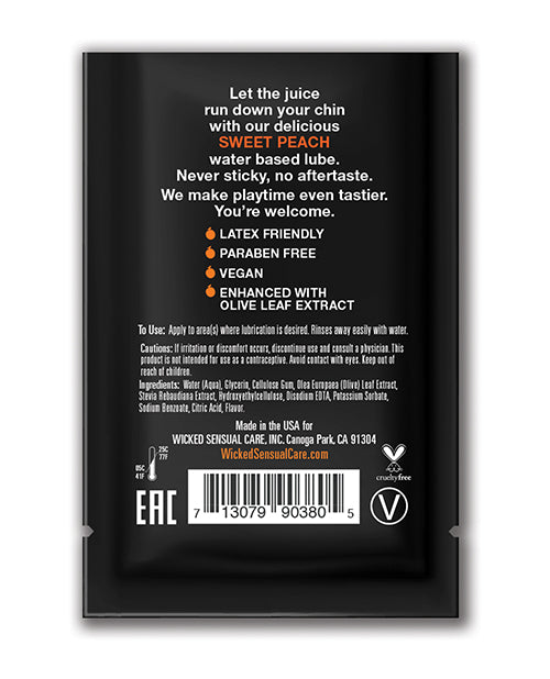Wicked Sensual Care Waterbased Lubricant - .1 oz Sweet Peach