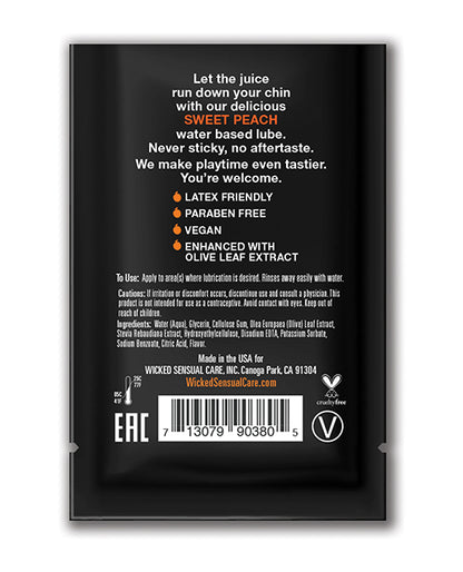 Wicked Sensual Care Waterbased Lubricant - .1 oz Sweet Peach