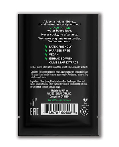 Wicked Sensual Care Aqua Waterbased Lubricant - .1 oz Candy Apple