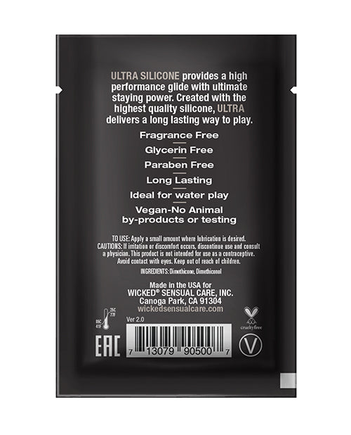 Wicked Sensual Care Ultra Silicone Based Lubricant - .1 oz Fragrance Free