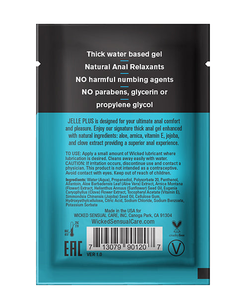Wicked Sensual Care Wicked Sensual Care Jelle Plus Water Based Anal Lubricant with Relaxants - .1 oz - Image 2