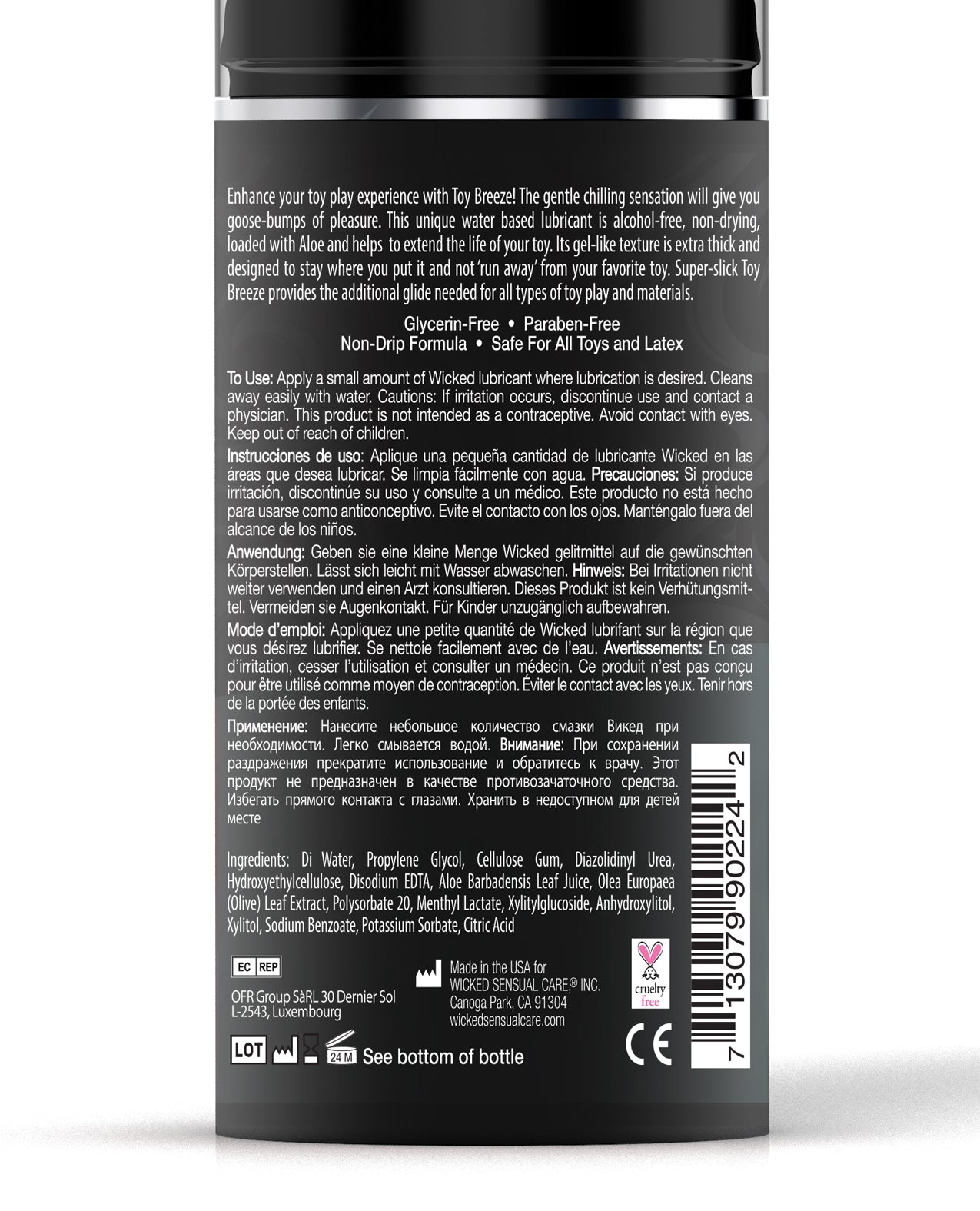 Wicked Sensual Care Toy Love Chill Water Based Cooling Lubricant - 3.3 oz