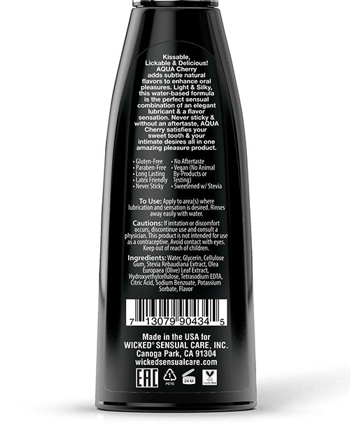 Wicked Sensual Care Aqua Water Based Lubricant - 4 oz Cherry